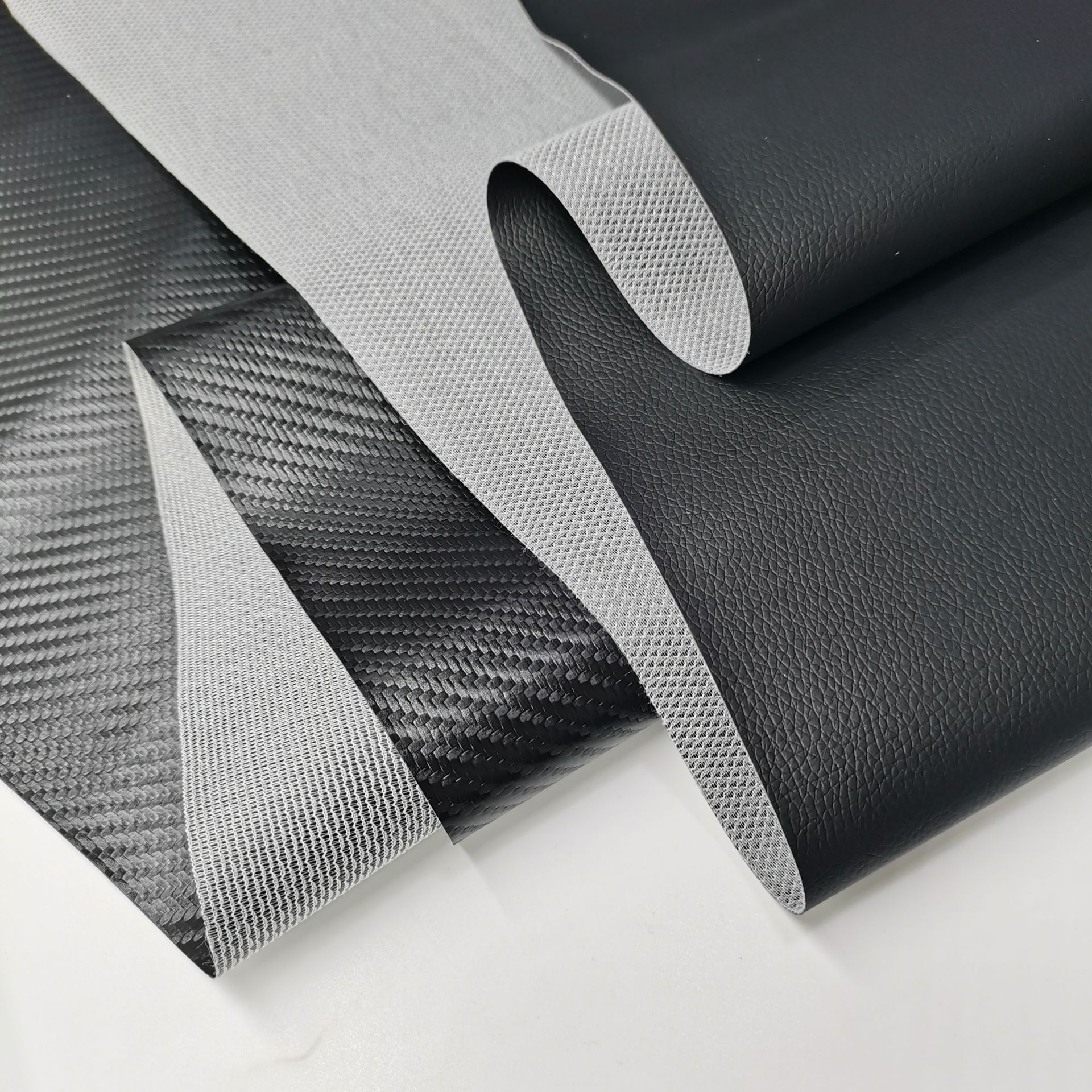 现货耐刮网布底de90荔枝纹加密鱼鳞布底碳纤维斜纹草席纹