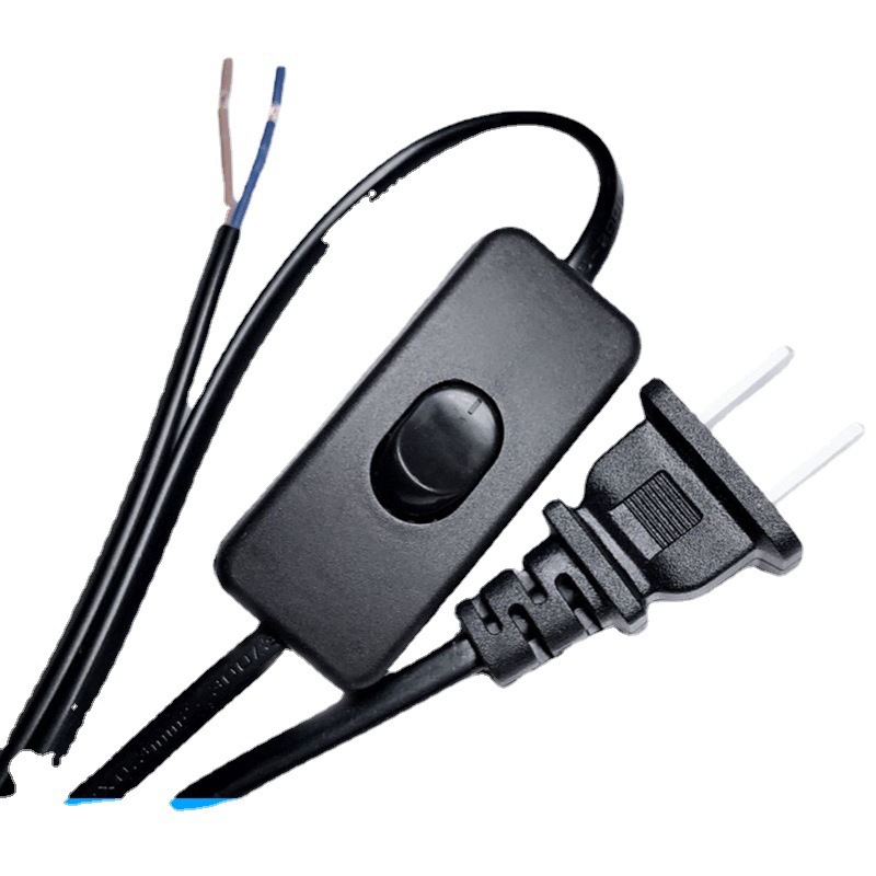 二芯国标电线台灯开关电源线 灯具配件中途翘板件303带开关电源线