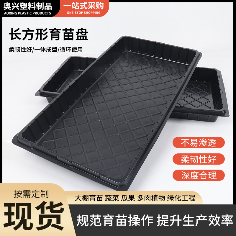 长方形菜盆托盘无孔不漏水平盘育苗盘穴盘接水盘有孔芽苗菜盘托盘