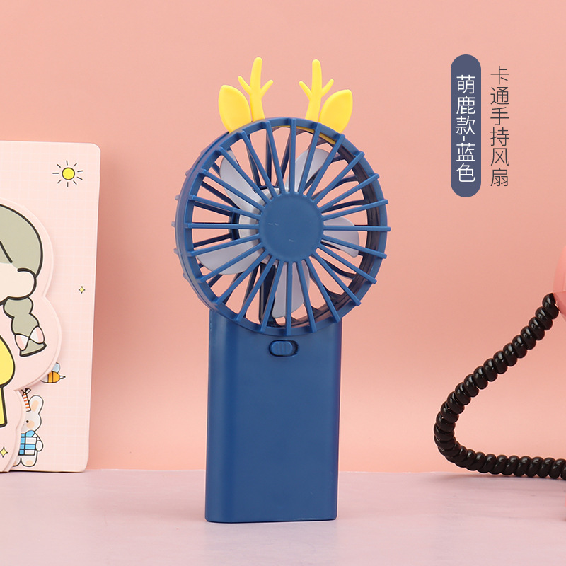 Student Summer Cartoon Handheld Desktop Little Fan Three-Gear Fan Desktop Portable Compact Mute Fan