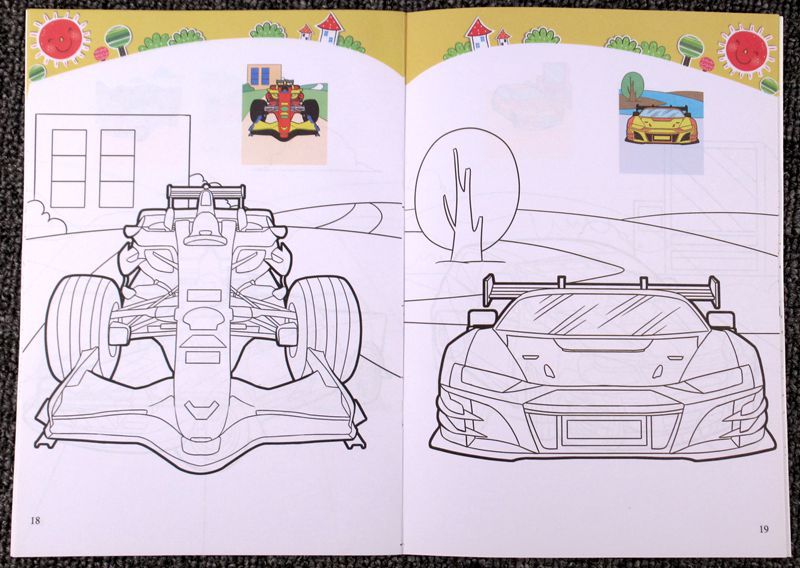 汽车酷车涂色画儿童宝宝画画本涂鸦填色绘画册幼儿启蒙入门起步书