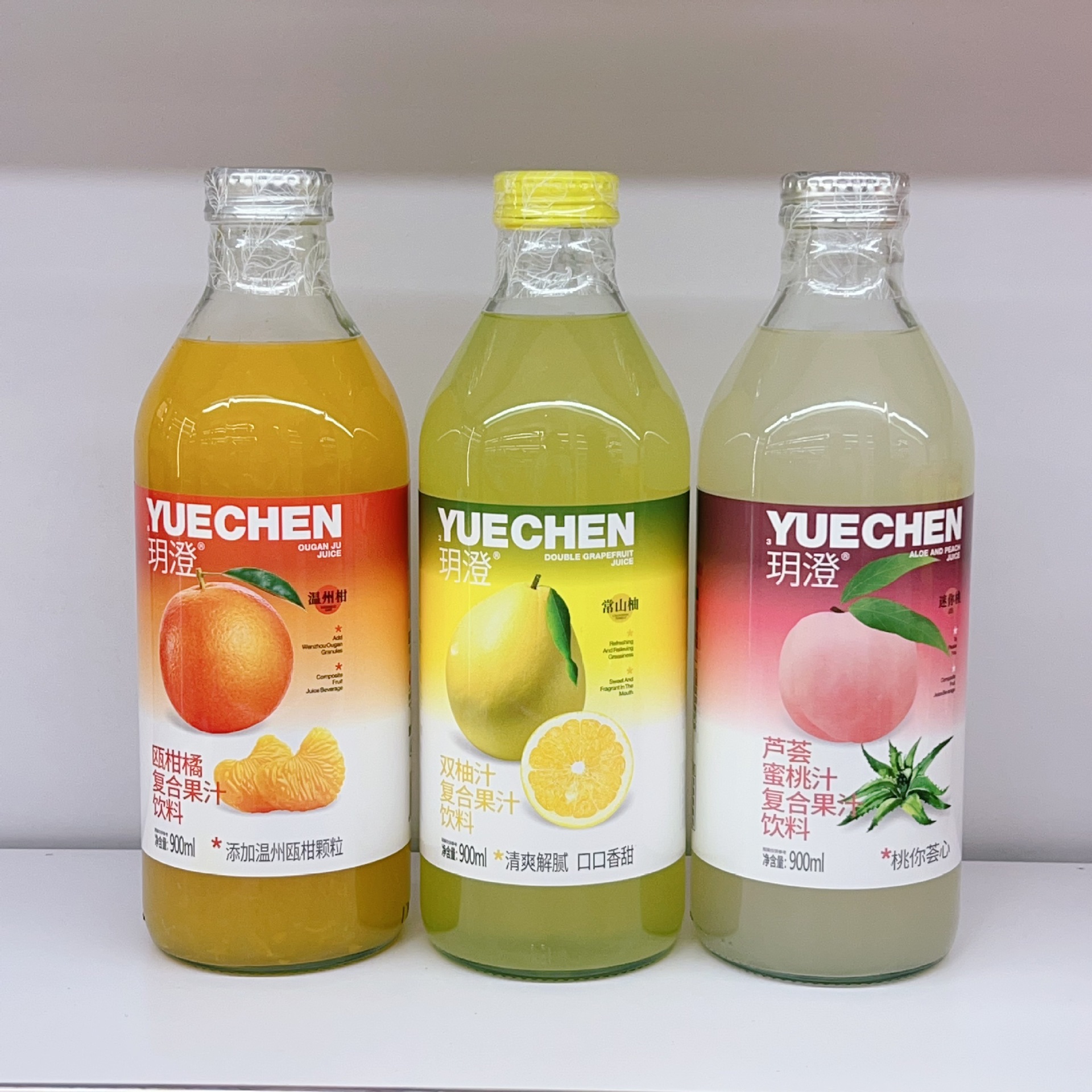 【900ml*6瓶】玥澄双柚汁橙汁饮品芦荟蜜桃大瓶宴会聚餐果汁饮料