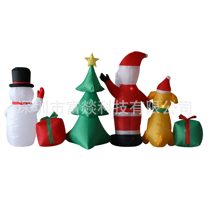 Cross-Border Christmas Inflatable Dog Inflatable Model Christmas Decoration Courtyard Layout Christmas Tree Snowman Light Inflatable Model Decoration