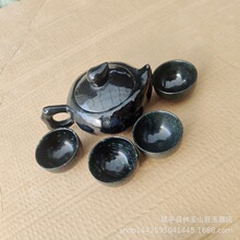 厂家生产玉石功夫杯 茶具新疆墨玉墨绿玉桃壶 活磁石茶具支持代发