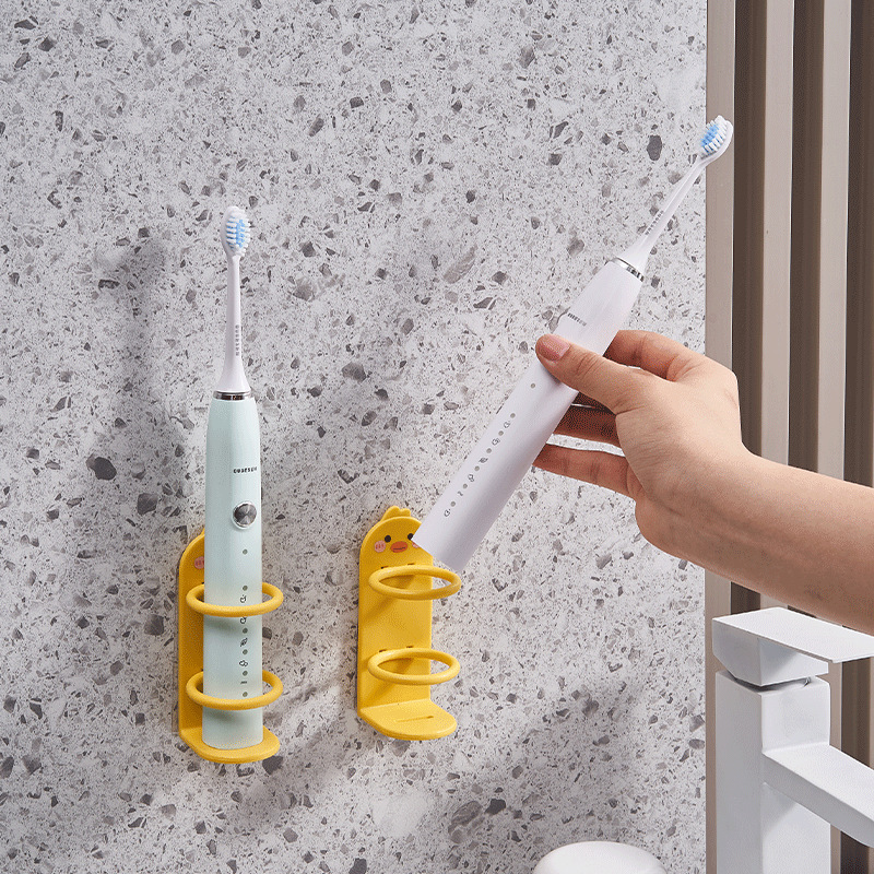 Small Yellow Duck Electric Toothbrush Rack Toothbrush Storage Rack Punch-Free Wall-Mounted Storage Rack Hanger 0652-9