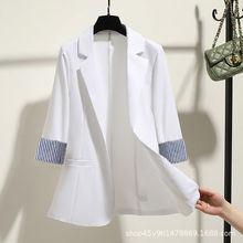 外贸小西装外套女2020春夏新款跨境韩版修身垂感薄款七分袖上衣