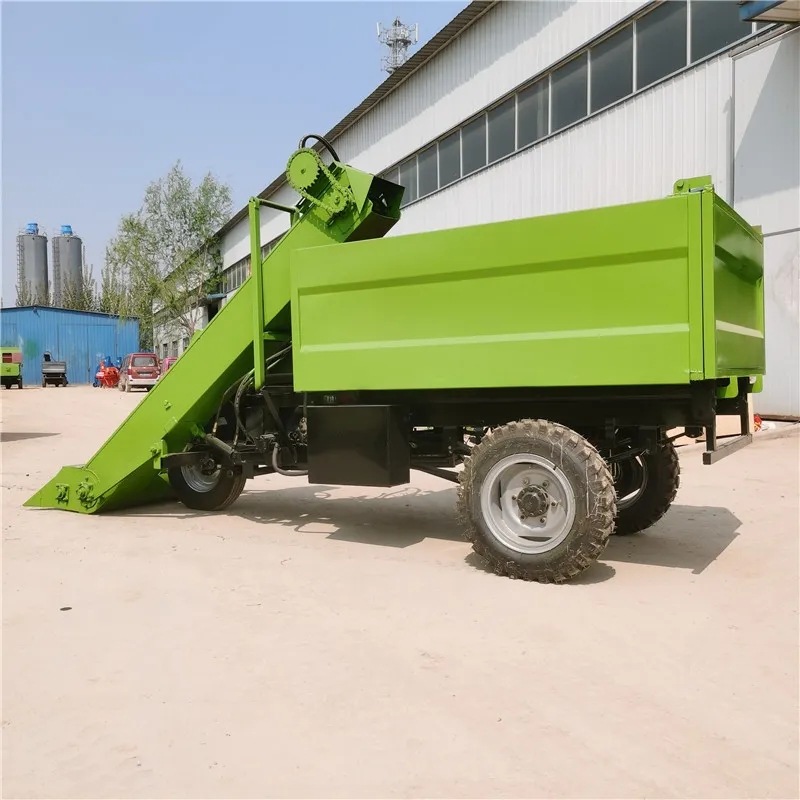 双螺旋牛粪羊粪清粪机图片 25马力柴油清粪机 骏力供应四轮清粪车