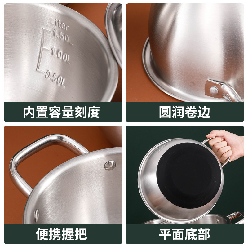 Thick Stainless Steel Silicone Bottom Egg Bowl with Handle Water Level Line Tilting Nozzle Mixing Bowl Silicone Salad Basin and Basin