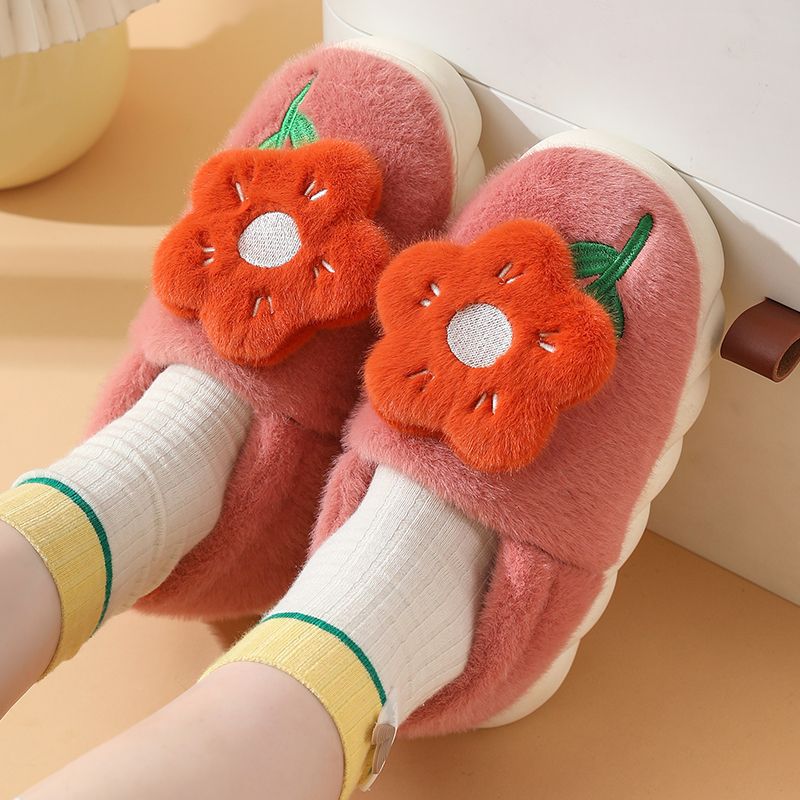 Cotton Slippers Women's 2023 Winter New Bag Heel Warm Non-Slip Indoor Slippers Home Fleece-lined Thickened Fluffy Cotton Shoes