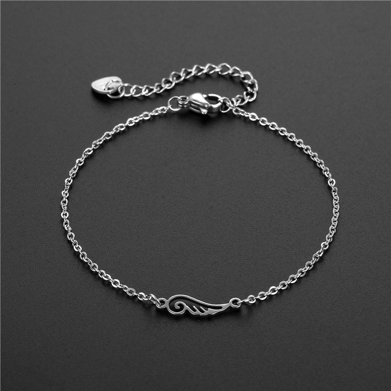 Mexican Fashion Stainless Steel Angel Wings Wings Bracelet for Women Cross Chain Fashion Steel Ornaments Jewelry Wholesale