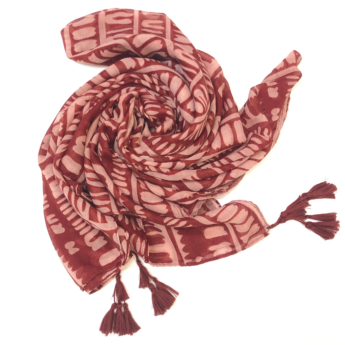 New European and American Export Spring and Summer Fashion Printing Tassel Scarf Shawl Exclusive for Cross-Border Factory Supply