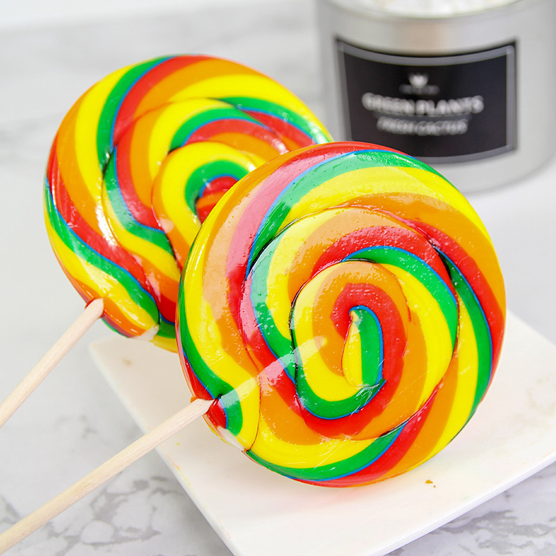 稻麦香200克80克超大五彩棒棒糖婚庆节日儿童零食糖果彩虹波板糖