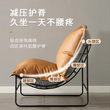 网红懒人小沙发家用小户型铁艺单椅阳台现代休闲椅卧室极简单人椅