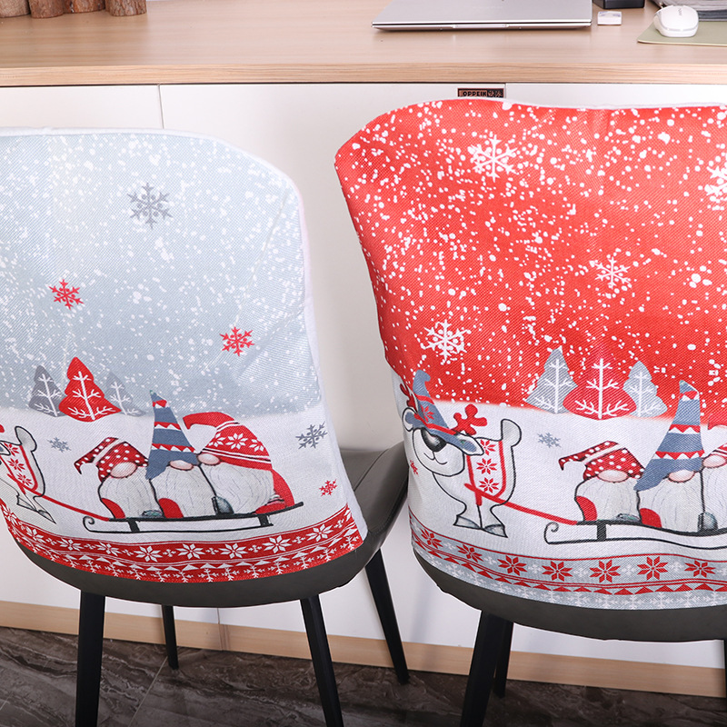 Christmas Seat Cover Christmas Decoration Supplies Red Chair Cover Chair Cover Christmas Decoration Seat Cover