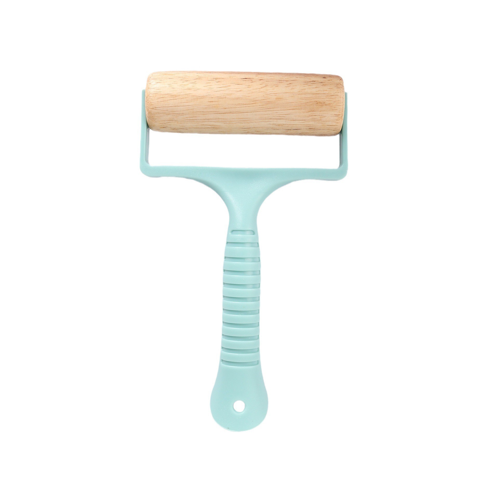Cross-Border Beech Roller Rolling Pin Manual Roller Flour Stick Nordic Style Small Handheld Plastic Handle Rolling Pin