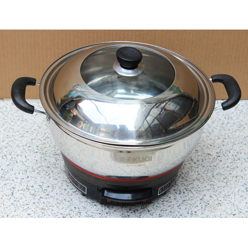 电热锅家用加厚不锈钢电炒锅炒菜蒸煮多用体电锅蒸锅火锅