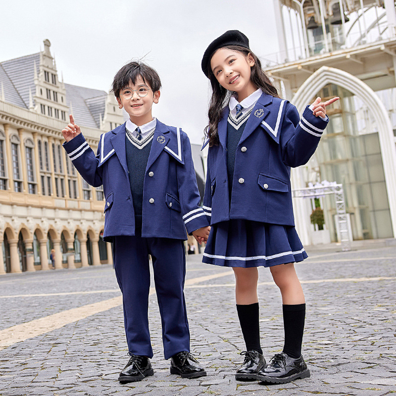 小学生班服韩国制服春秋冬新款幼儿园园服英伦学院风西装校服套装