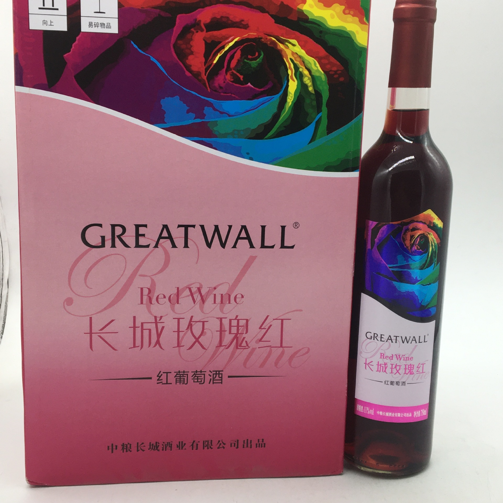 中粮长城玫瑰红红葡萄酒长城玫瑰红红葡萄酒甜红葡萄酒长城红酒