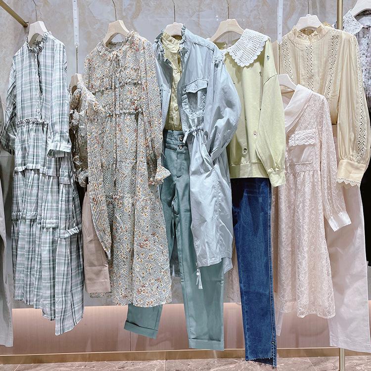 芭依璐品牌折扣女装批发 春装连衣裙 清仓剪标撤柜实体店走份货源