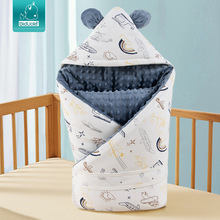 新生儿抱被棉秋冬季初生宝宝包被襁褓外出包巾可脱胆加厚小被子