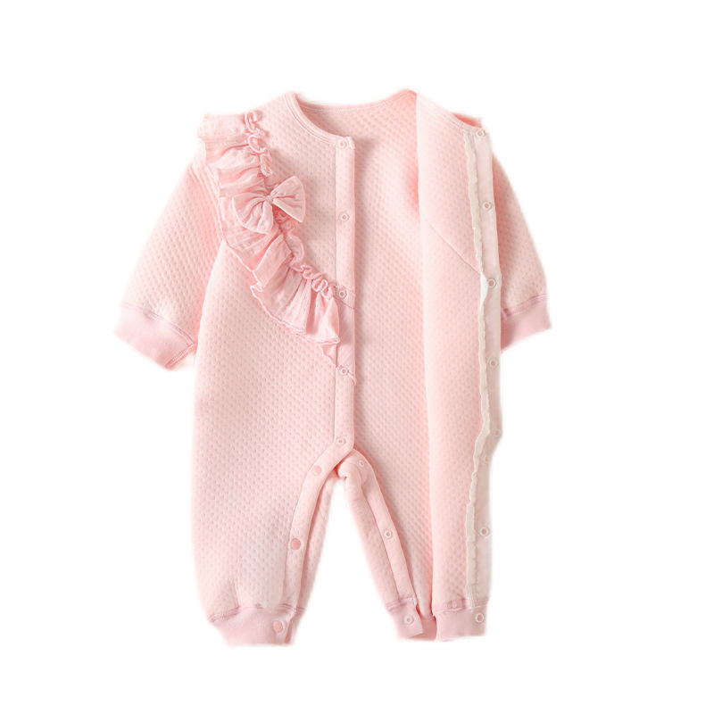 Western Style Baby Clothes Baby Girl Bow Princess Romper Cute Newborn Jumpsuit Full Moon Romper