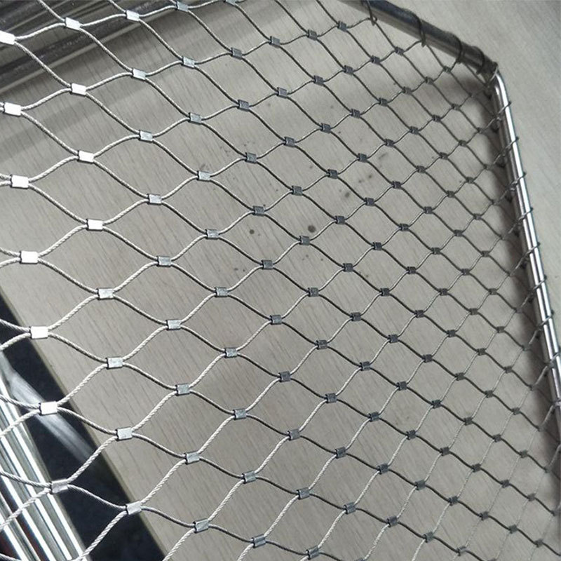 阳台动物园防护网卡扣编织网植物攀爬网304不锈钢绳网高空防坠网