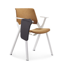 众晟布面培训椅重叠会议椅新闻速写椅全塑料自动连排椅学生阅读椅