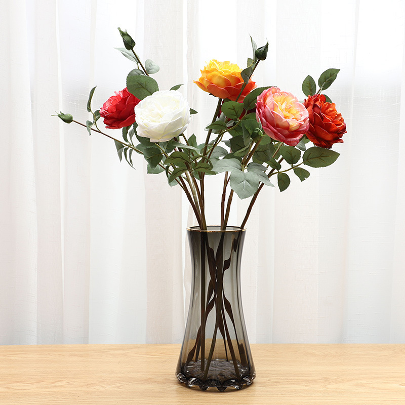 Hangbin Simulation Crystal Rose Living Room Bedroom Decoration Fake Flower Artificial Rose Bouquet Factory Wholesale