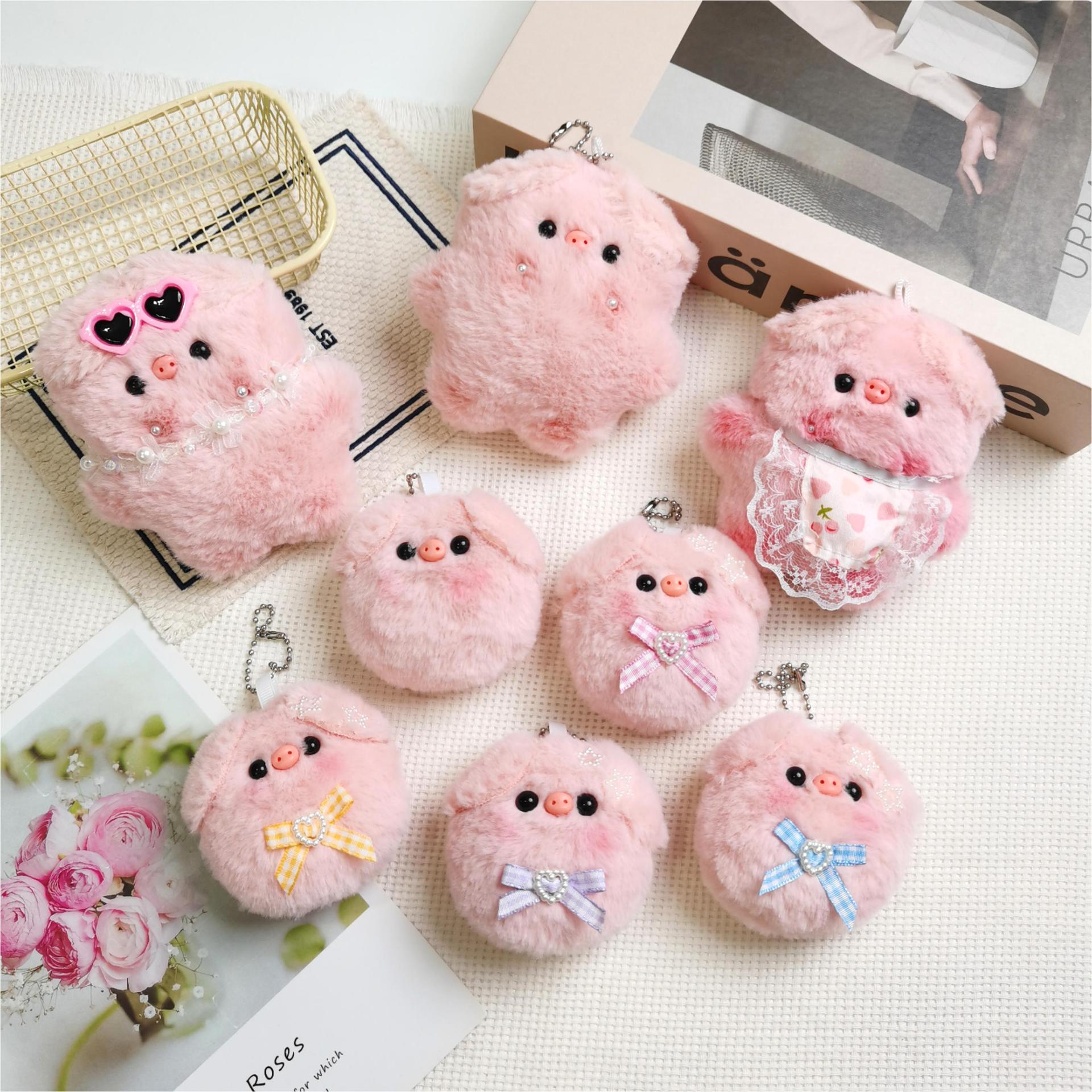 diy手工可爱吱吱叫猪头挂件全身围裙小猪毛绒玩偶钥匙扣伴手礼