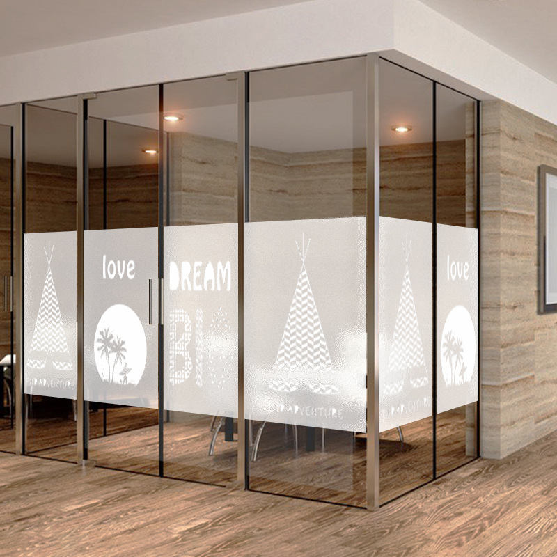 创意艺术文字玻璃膜办公室隔断墙贴纸防撞防窥视装饰透光不透明