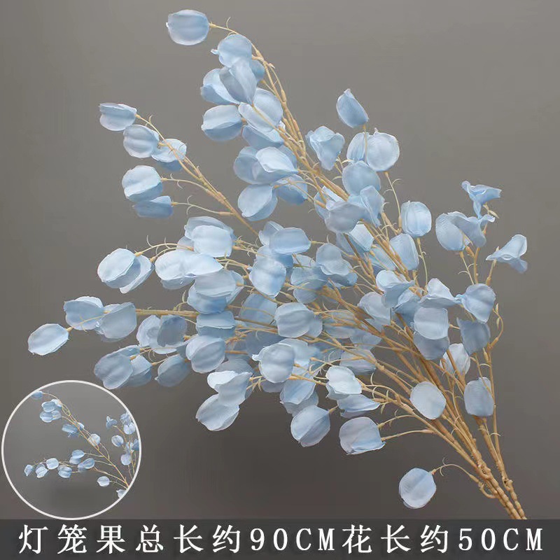 Simulation Cape Gooseberry 3 Fork Wedding Hanging Enkianthus Chinensis Living Room Floor Decoration Floral Artificial Flowers Fake Flower Ceiling