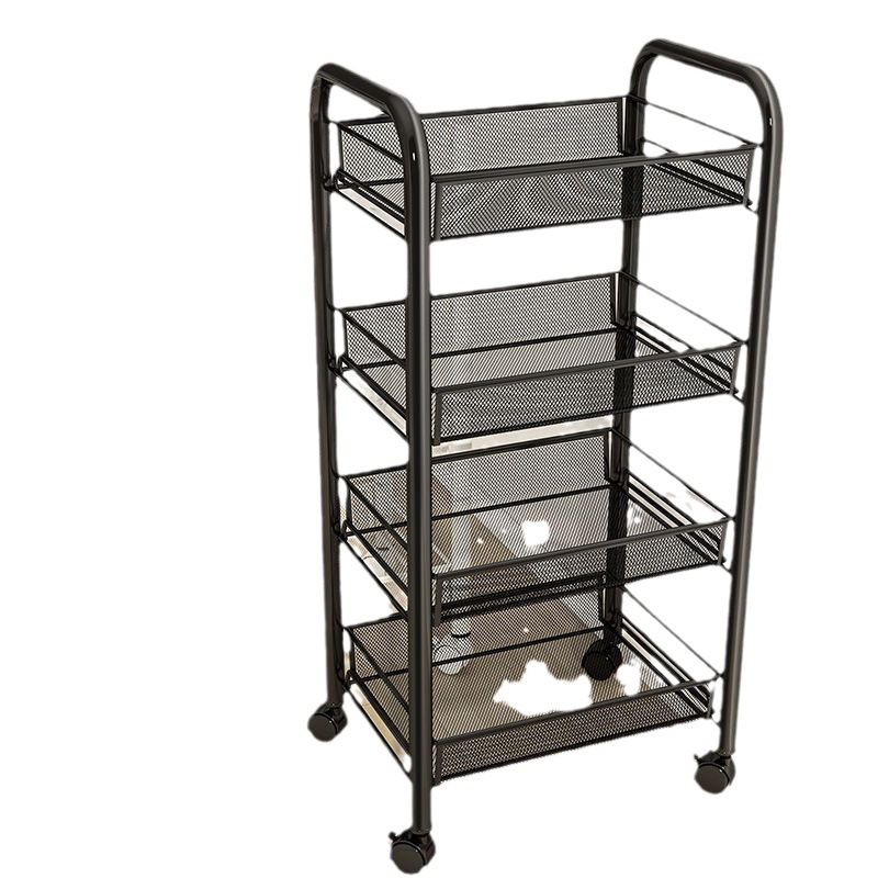 Kitchen Storage Rack Household Storage Floor Movable Multi-Layer Trolley Multi-Functional Household Vegetable Basket