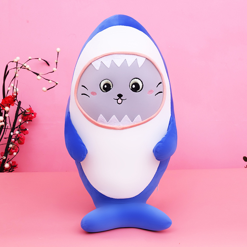 鲨鱼公仔宝宝毛绒玩具大白鲨鱼抱枕布娃娃儿童玩偶女生小礼品批发