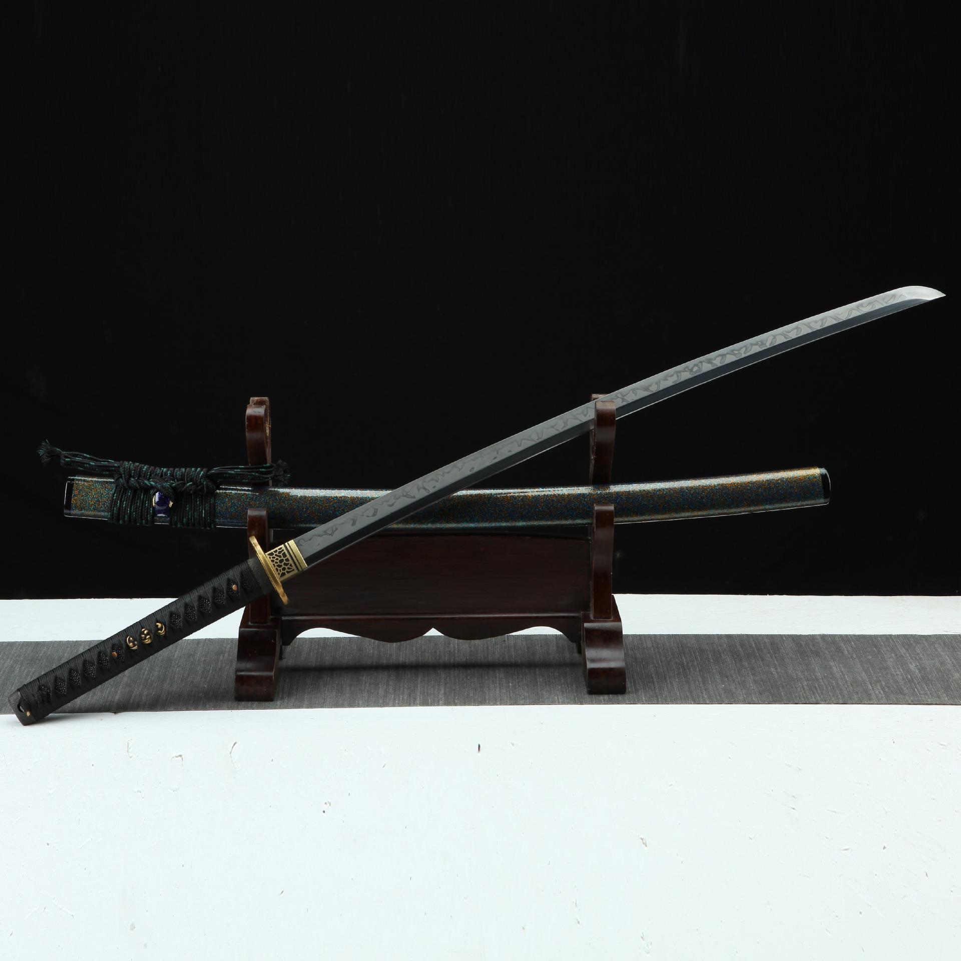 龙泉华影刀剑katana武士剑手工锻打一体剑t10烧刃日本兵器未开刃