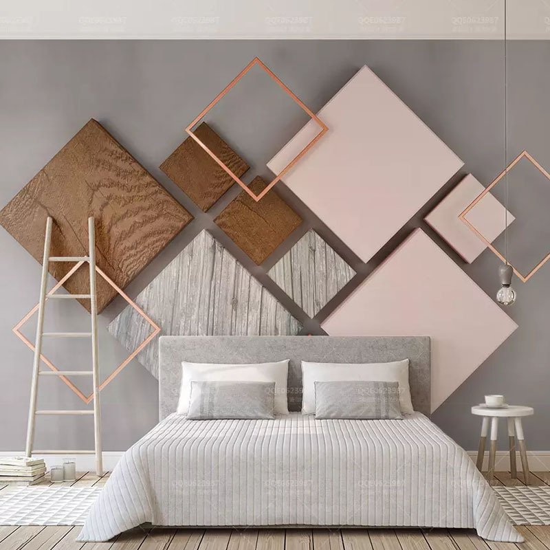 北欧电视背景墙壁纸几何简约立体壁画现代装饰墙纸客厅卧室影视墙