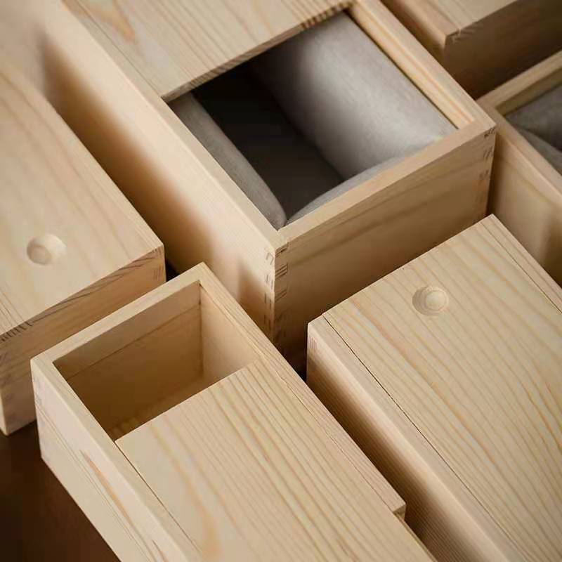 Pine Pull Box Small Vase Trophy Storage Box Production Rectangular Pure Wooden Gift Box Gift Wood Packing Box