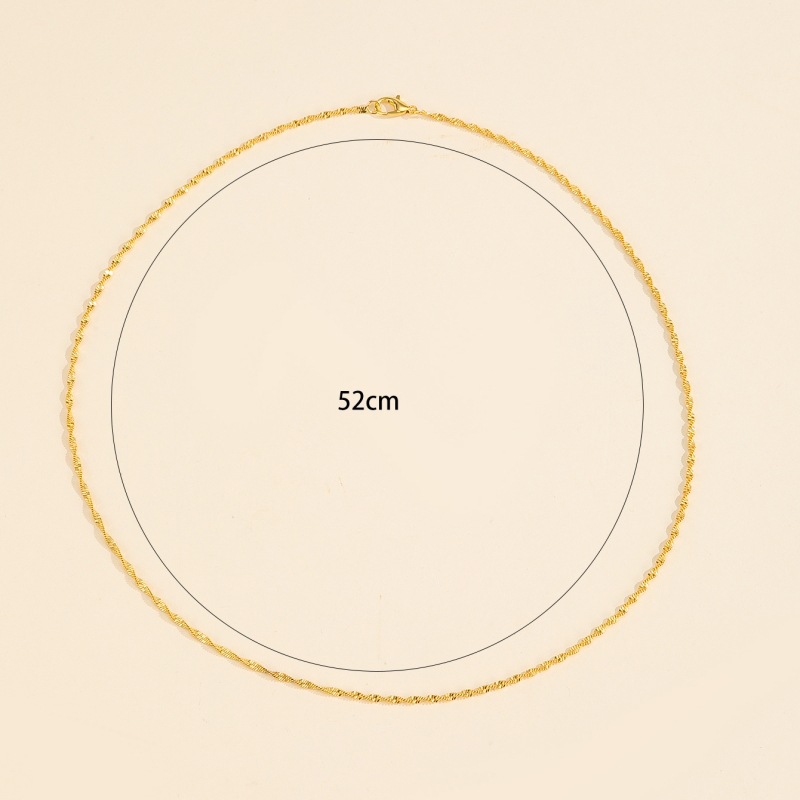 Factory Supply Bamboo Necklace Pairs Water Wave Chain O-Shaped Chain DIY Ornament Necklace Slim Chain Material Bracelet Necklace Wholesale