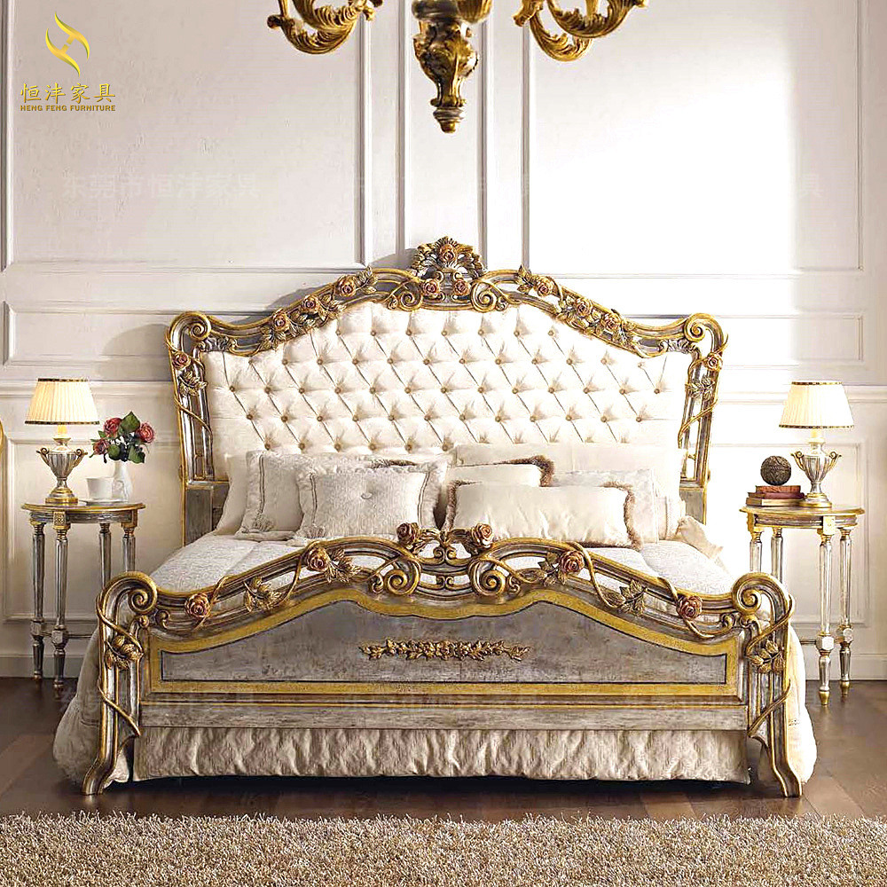 意大利宫廷床欧式奢华实木彩绘双人床大户型主卧公主婚床别墅家具