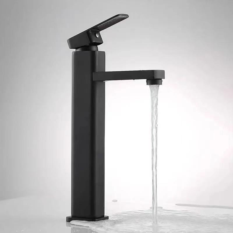 Black Basin Hot and Cold Faucet Counter Basin Heightened Faucet Bathroom Wash Basin Wash Basin Faucet Wholesale Water Tap