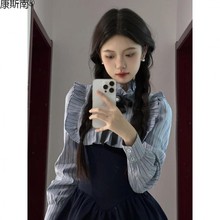 甜美学院风少女感连衣裙小个子奶乖初恋假两件设计高级感裙子秋季