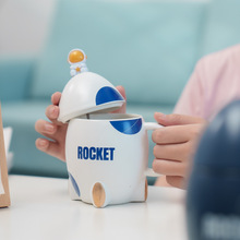 创意陶瓷杯火箭马克杯带盖勺大容量咖啡杯子高颜值情侣水杯伴手礼