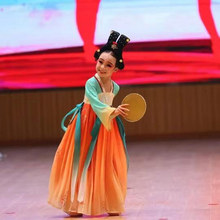 执镜俑演出服中国舞铜镜汉服汇演古装儿童演出汉唐风道具古典舞