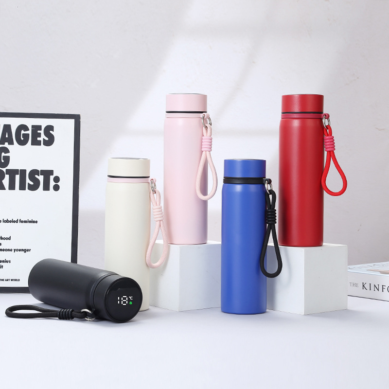 金葵304不锈钢保温杯手提壶智能水杯男女士茶水分离礼品杯子批发