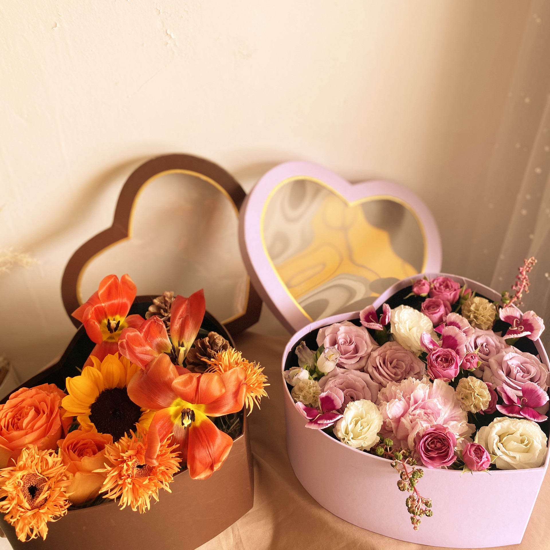 心形礼盒 开窗水晶透明玫瑰花包装盒套鲜花包装盒爱心形礼品盒子