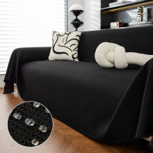新品日式懒人沙发巾套罩黑色华夫格防水沙发盖毯四季通用沙发垫布