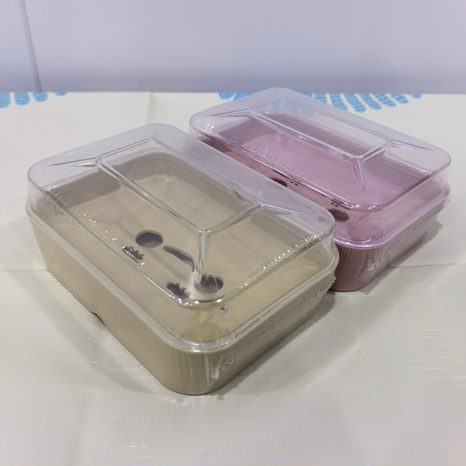 肥皂盒带盖洗手台香皂沥水盒便携式旅行香皂盒浴室香皂肥皂收纳盒