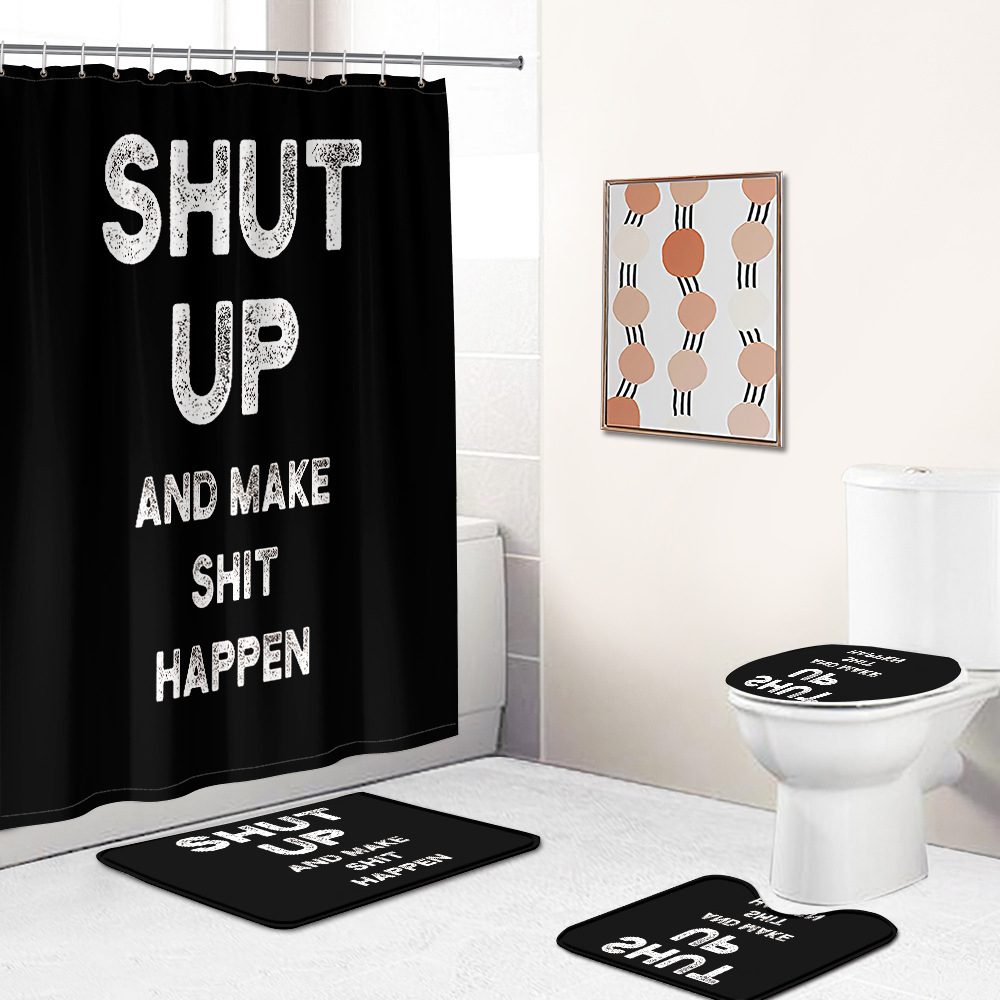 Factory Shut Series Modern Simple Letter Shut Personalized Shower Curtain Water-Repellent Cloth