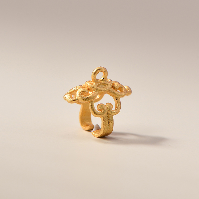 s925银镀金如意扣头翡翠平安扣夹扣和田玉扣diy配件吊坠坠夹材料