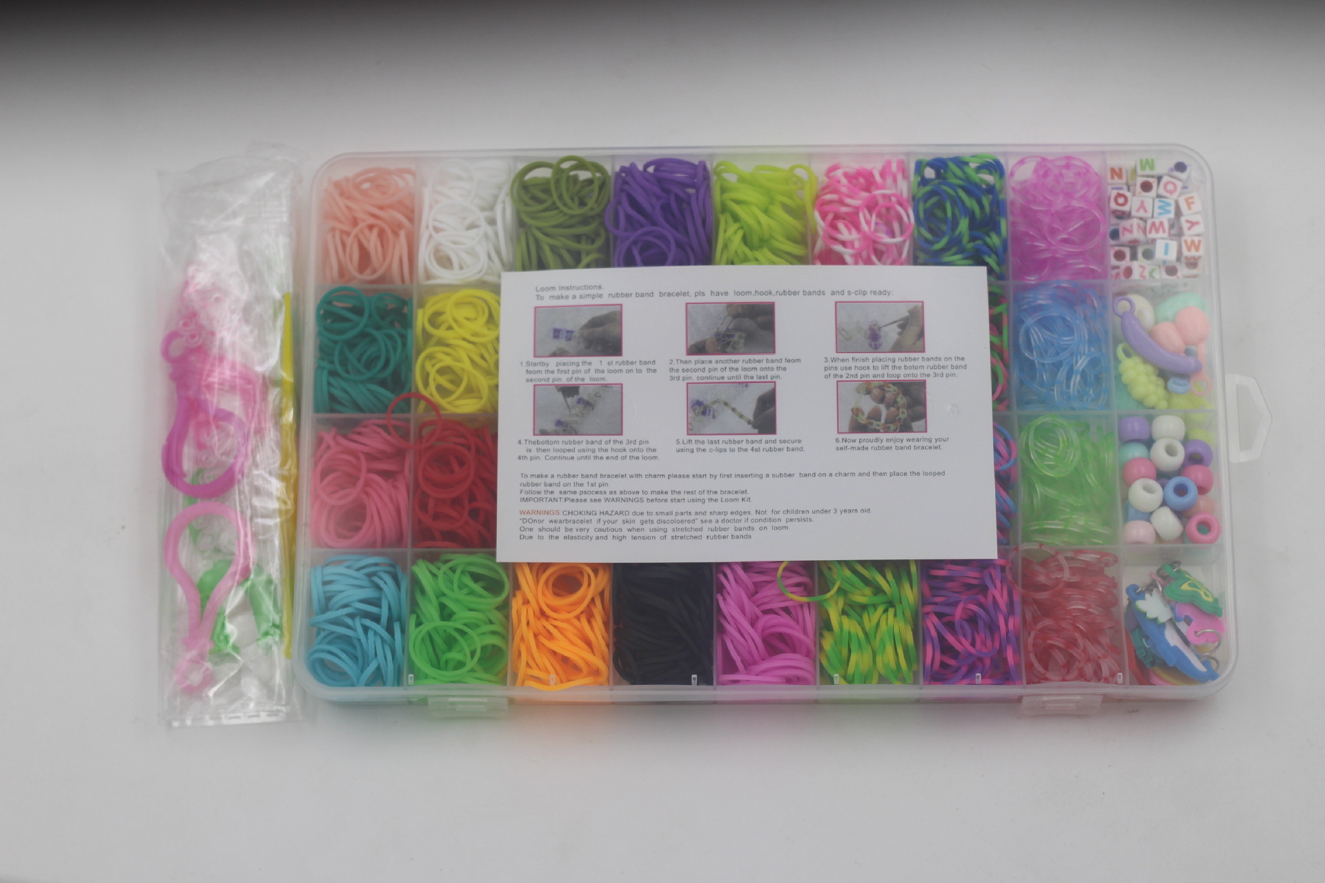 DIY Educational Children's Toys 36 Grid Rainbow Loom Loom Bands Rubber Band Set Woven Toy Bracelet