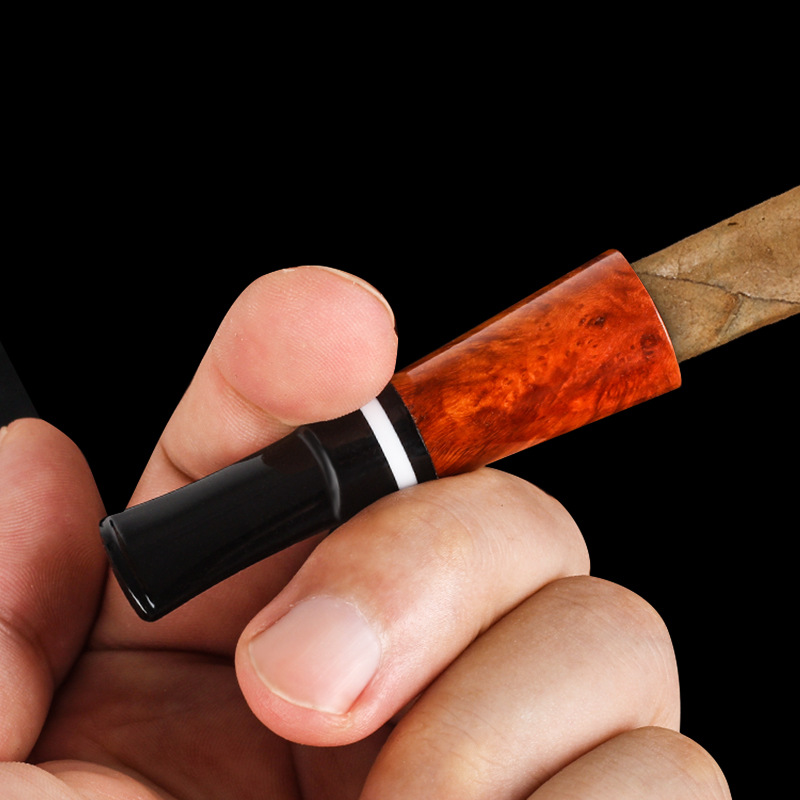 石楠木雪茄烟嘴1cm口径小雪茄烟嘴 循环型雪茄咬嘴小口径配件